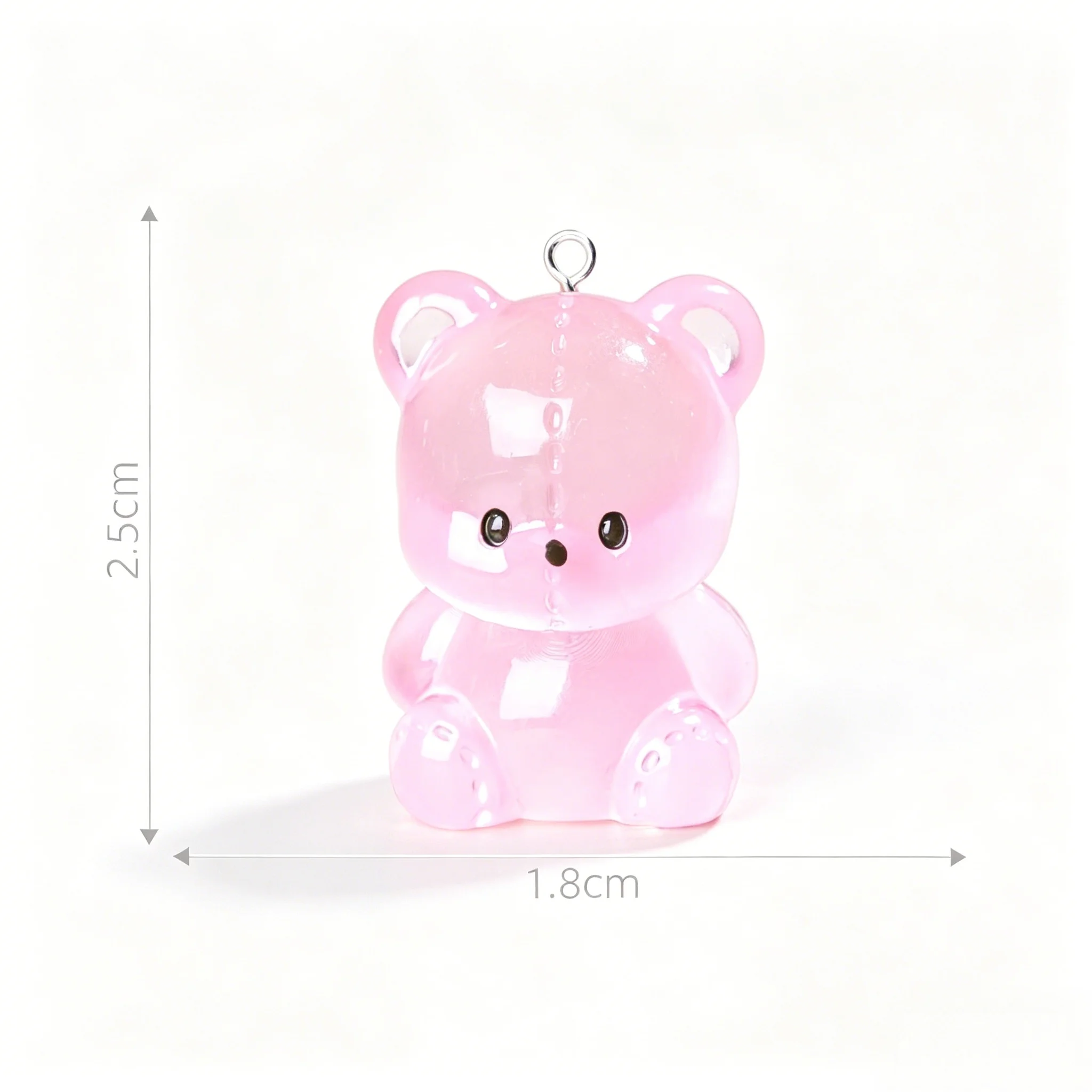 10개 귀여운 야광 레진 곰 참, DIY 귀걸이, 열쇠고리 및 쥬얼리 제작 용품용 귀여운 동물 펜던트