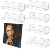 2pcs Acrylic Record Display Stand Shelf Clear Wall Mounted Vinyl Record Holder Floating Shelves LP Record Album Storage Rack 1