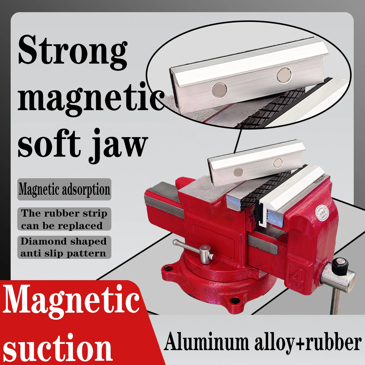 Vise Protective Cover 2.5-8'' Jaws Aluminium Alloy Rubber Hand Tools Bench Vise Protector Accessories