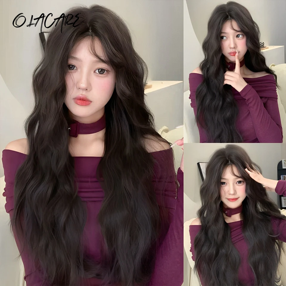 Black Synthetic Curly Wavy Wig for Women