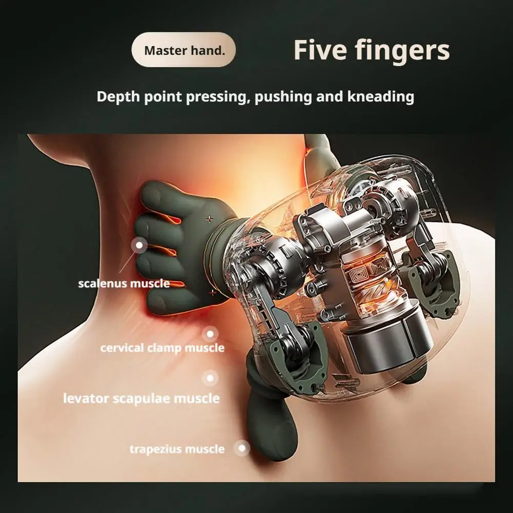 Bionic Heated Fatigue Neck Shoulder Massager Deep Tissue Shiatsu Back Cervical Massage Machine Relief Relax Massager