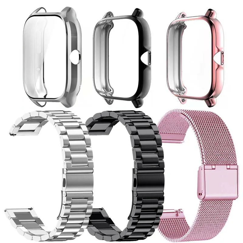 

Bracelet For Xiaomi Huami Amazfit GTS 4/2/3 Mini Protective Case Amazfit Bip U Pro S Lite Strap Stainless Steel Wristband