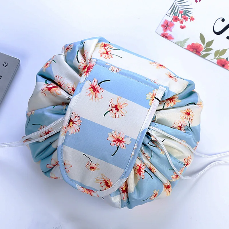 Women's Waterproof Drawstring Travel Cosmetic Organizer Bag