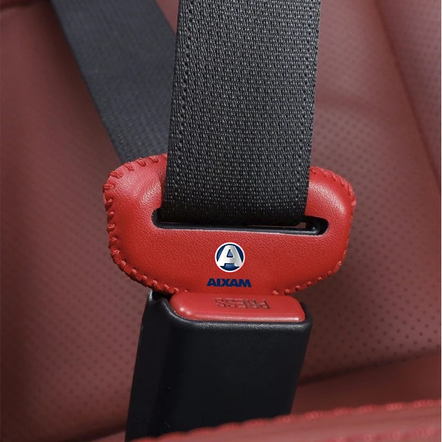 2pcs Car Seat Belt Buckle Cover Leather Protector Anti-collision Case For aixam city s 4 6 7crossline 4 6 minauto