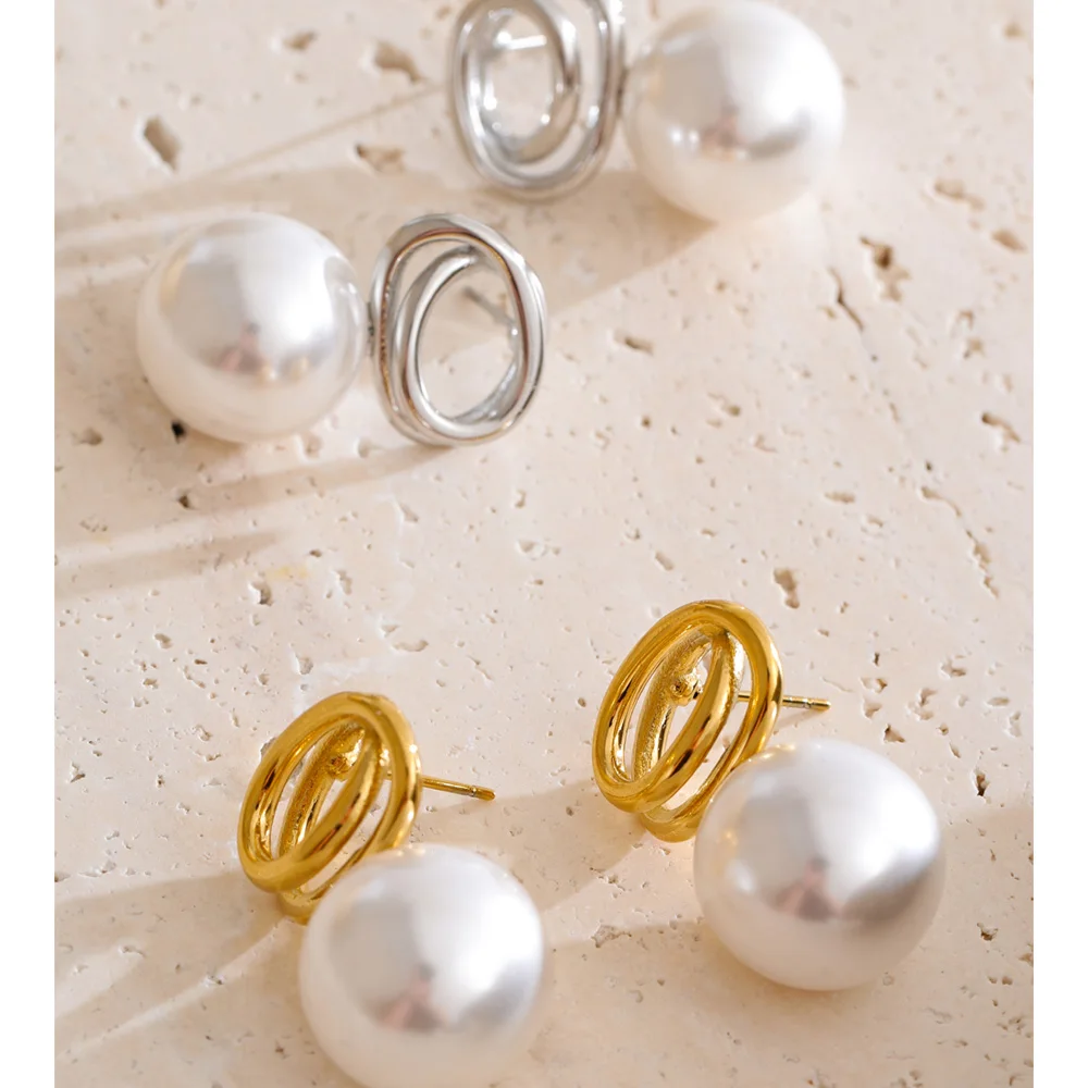 Yhpup Geometric Stud Earrings Stainless Steel
