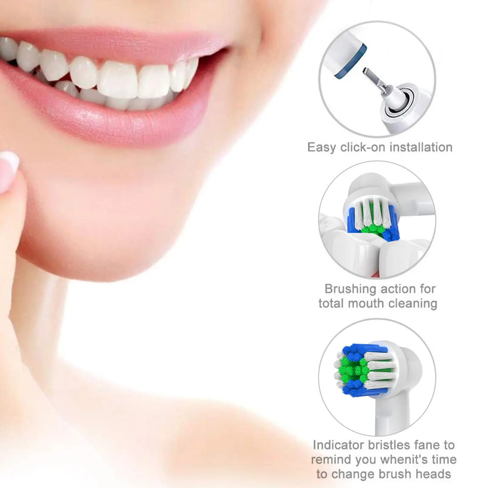 Pro Sensitive Gum Care 교체 헤드 전동 오랄 B 칫솔과 호환 가능 커버가 있는 Oral-B용 브러시 헤드 리필