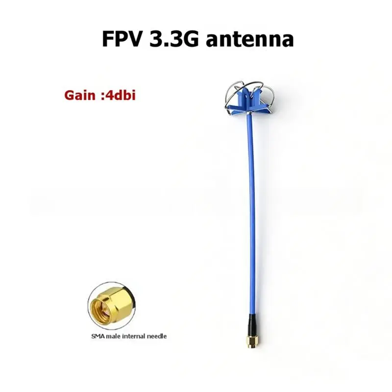 고이득 4Dbi 3.3G VTX 안테나 FPV 비디오 송신기 안테나 RHCP SMA RC 드론용