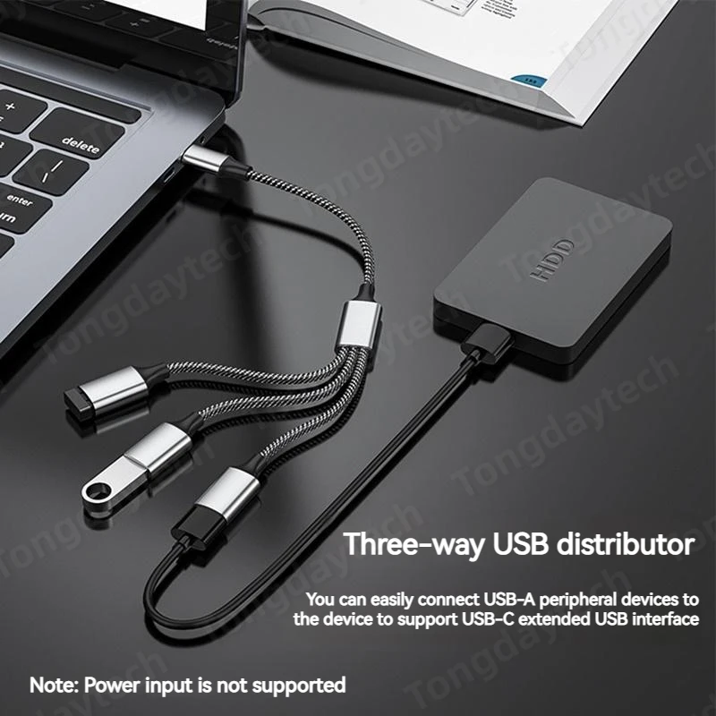 USB Hub Extensions 3 Port Type C Hub USB Splitter Data Transmission High Speed OTG Adapter For Computer Xiaomi Macbook Pro Air 4