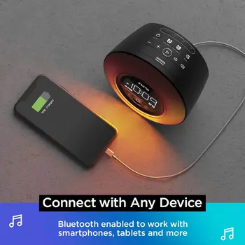 Color Changing Digital Alarm Clock with Bluetooth Speaker, FM Radio & USB Charger for Bedroom or Home Office 2