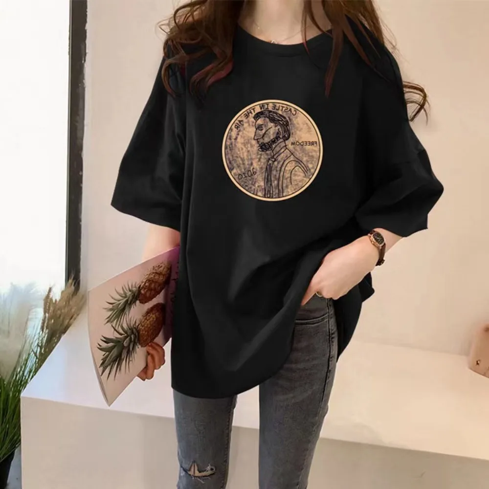 Description Picture 5 of itemSoft Loose Cotton T-shirt Short Sleeve Cartoon Plus Size Pullover Shirt Ins O-neck Couple Clothing Tees Travel