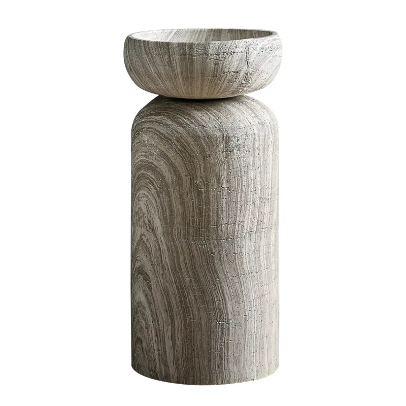 โมเดิร์นที่เรียบง่ายศิลปะรอบอ่างล้างหน้าระเบียงห้องน้ําชั้นคอลัมน์หินเทียมคอลัมน์อ่าง 1