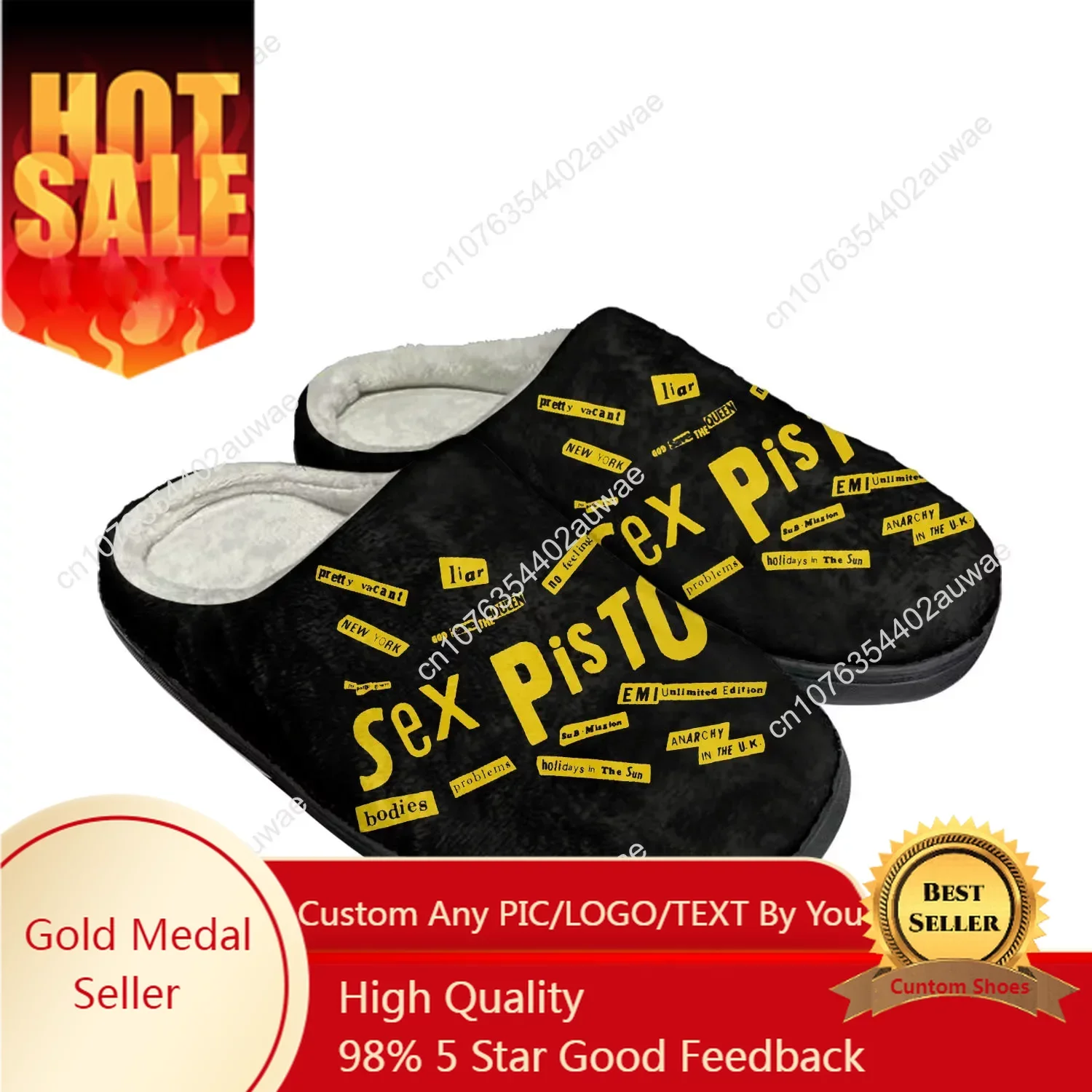 Sex Pistols Home Cotton Slippers High Quality Mens Womens Youth Boy Girl Plush Bedroom Keep Warm Shoes Custom Thermal Slipper