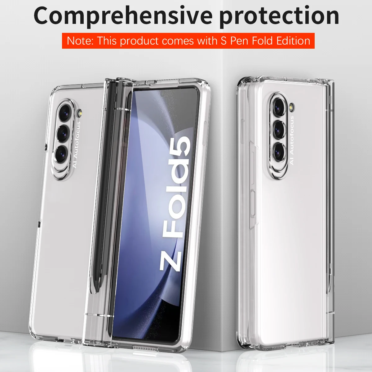 Custodia In Vetro A Matita Con Cerniera Per Samsung Galaxy Z Fold 5 5G Fold 4 Fold 3 Fold 2 Antiurto Armor 360 Protezione Completa Cover Rigida Per Pc