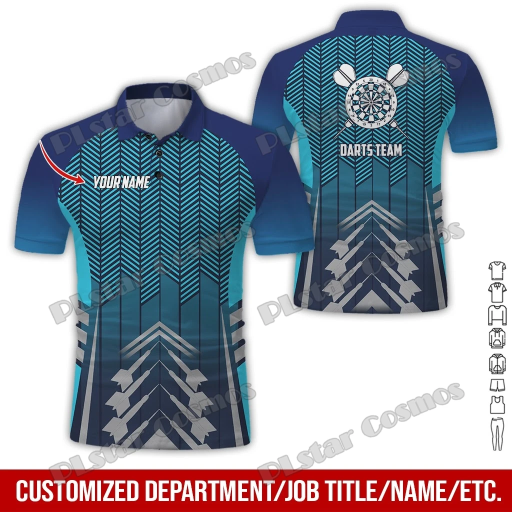 PLstar Cosmos Personalisierter Name Darts 3D All Over Bedrucktes Premium Herren Poloshirt Sommer Street Casual Kurzarmshirt WK60 – Detail 11