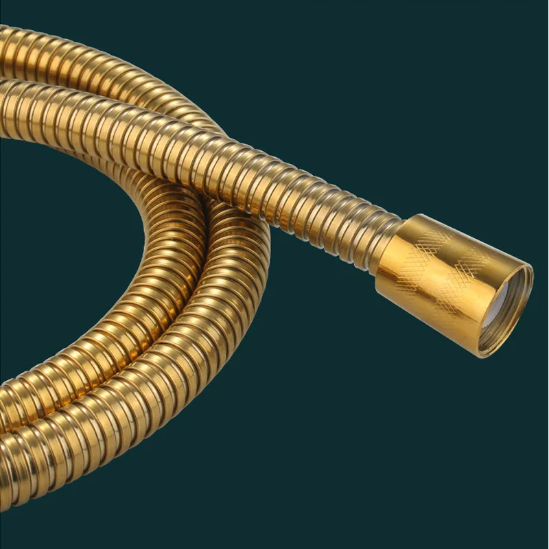 Gold Stainless Steel Flexible Shower Hose Long Bathroom Shower Water Hose Extension Plumbing Pipe Pulling Tube plumbing hose shower hose extender water pipe shower hose plumbing supply hose
