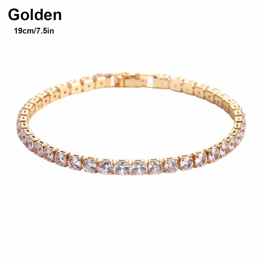 Sparkling Multicolor Tennis Bracelet with White Gold Plated Chain