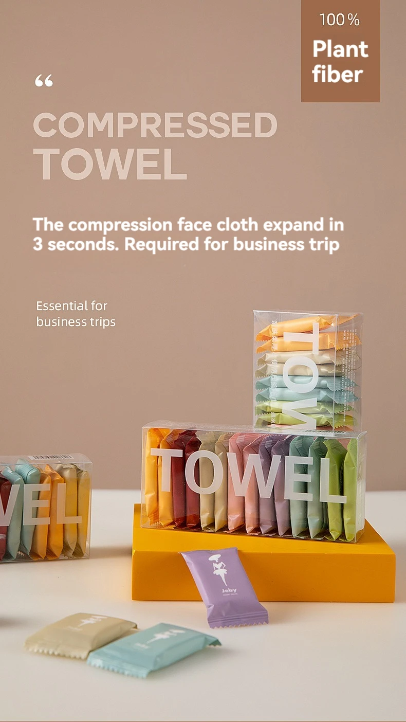 Description Picture 2 of itemOne-time Compressed Towel Washcloth Thickens the Cotton Bath Towel Travel Clean Face Independent Packing Portable Face Towel