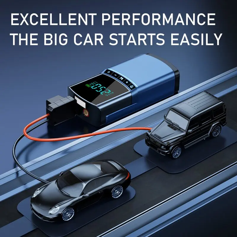 10400mah Car Jump Starter Air Pump Car Battery Booster and Inflator with LCD Screen LED Light car battery jump starter