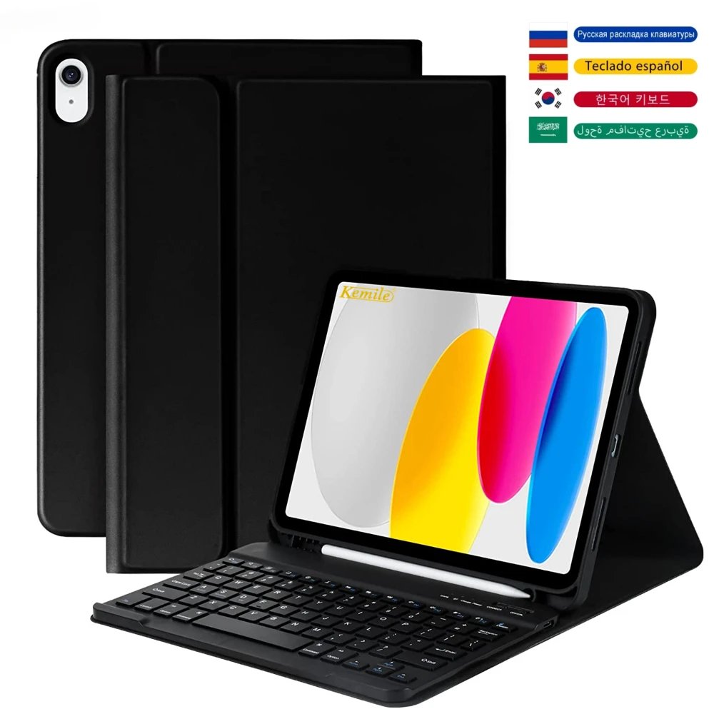 

Keyboard Case for IPad 10th Generation 10.9 Inch 2022 Case Mb Leather Cover for IPad 10th Gen Case Keyboard with Pencil Holder