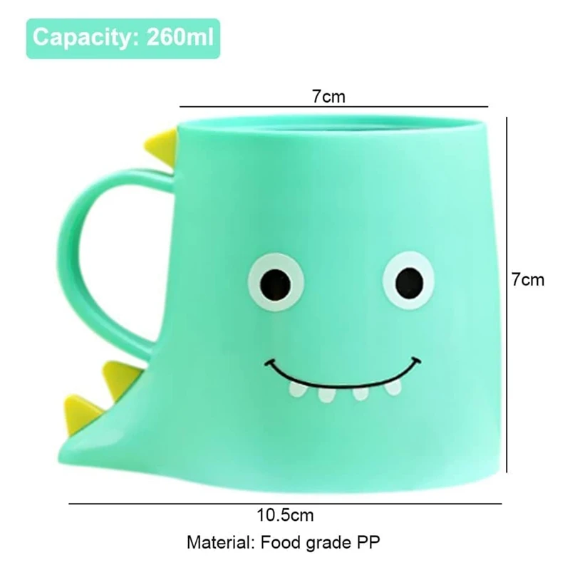 2PCS PP Mouthwash Holder Cute Dinosaur Mouthwash Cups Bathroom Toothbrush Cup Durable Bathroom Toothbrush Cup A
