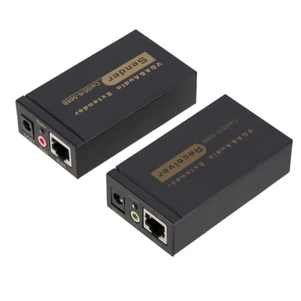 VGA To RJ45 VGA 100M Video Audio Extender Signal Amplifier Cat5/6 To RJ45 Extender 100M Ethernet Transmission