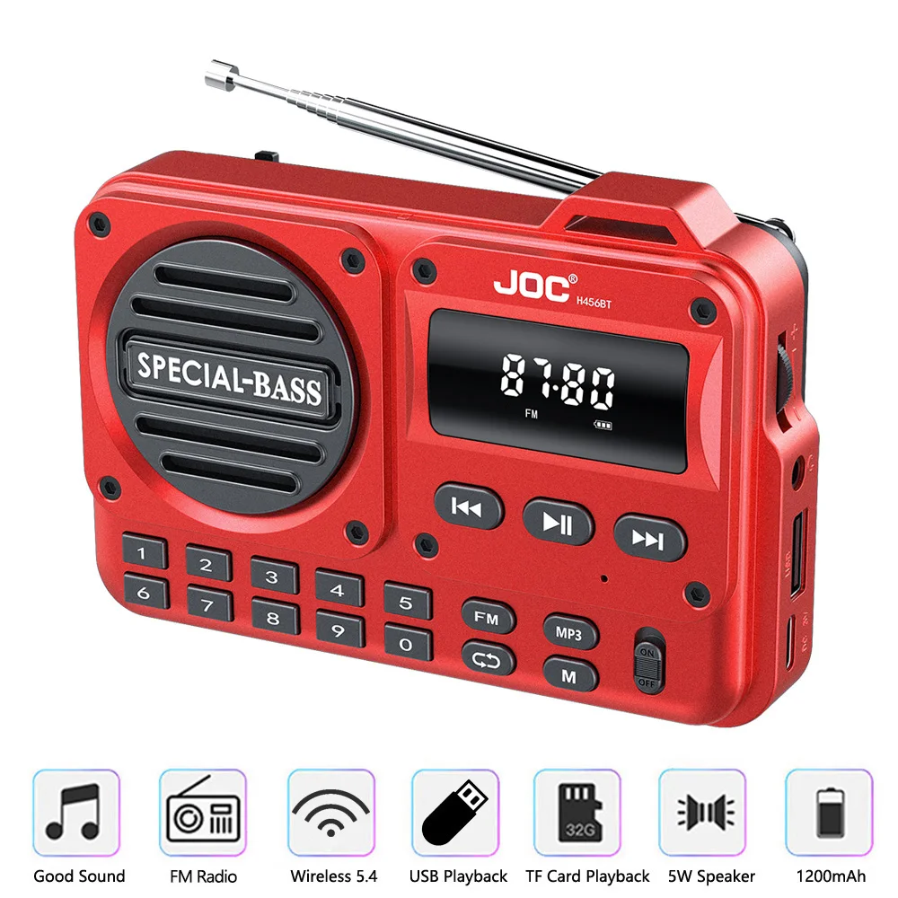 Radio Portatile Digitale SH-01 AM/FM Con MP3, USB, Ricaricabile, Supporto TF Card E Auricolari Inclusi
