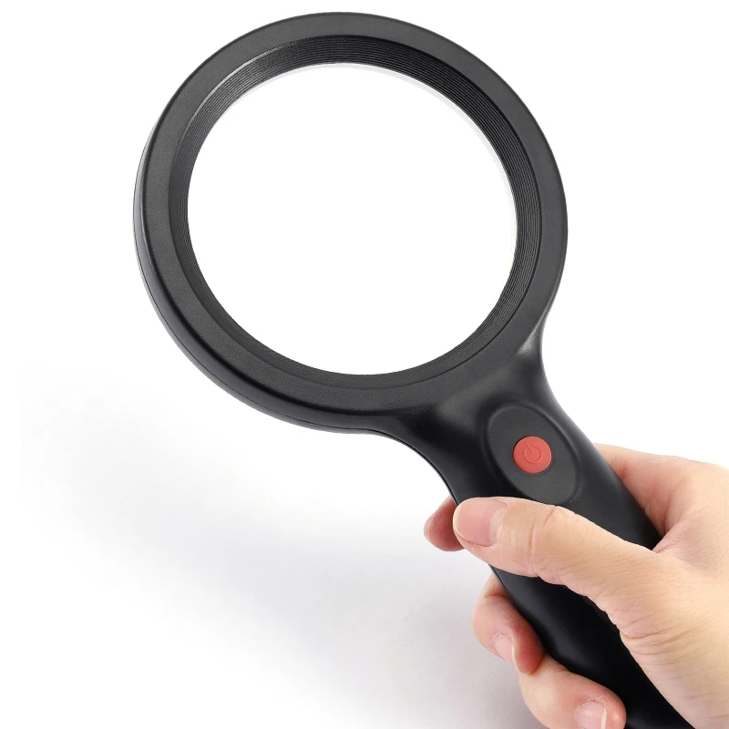 

10X Hand held Magnifying Glass Lighted Large Reading Magnifying Glass with 18 LED Illuminated Light for Seniors, Repair, Coins