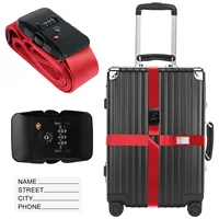 Anti-theft Luggage Belt Protect Suitcase Cross Strap TSA Custom Lock Adjustab Bundle Pack Baggage Belt for 20-32in Luggage Strap 1