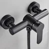 1pc contemporary wall-mounted metal bathtub faucet, black bathroom shower set, bathroom accessories 1