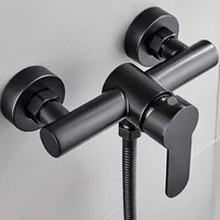1pc contemporary wall-mounted metal bathtub faucet, black bathroom shower set, bathroom accessories 1