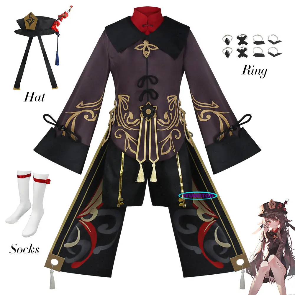 

Genshin Impact Hu Tao Cosplay Costume Uniform Wig Cosplay Anime Game Hu Tao Chinese Style Halloween Carnival Costumes Outfit
