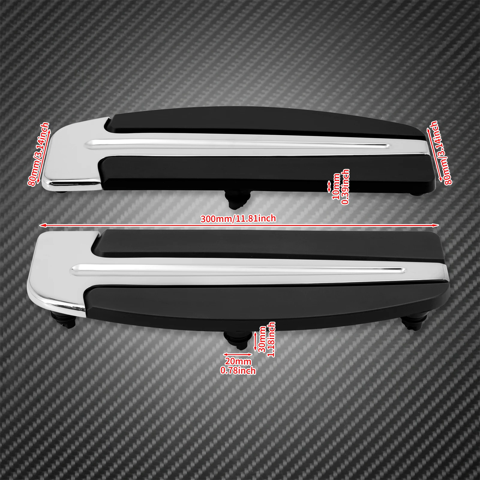 HDBUBALUS Pedane Universali Per Moto Harley – Attacco Maschio Da 10 Mm – In Alluminio E Gomma Antivibrazione – Per Touring, Dyna, Softail