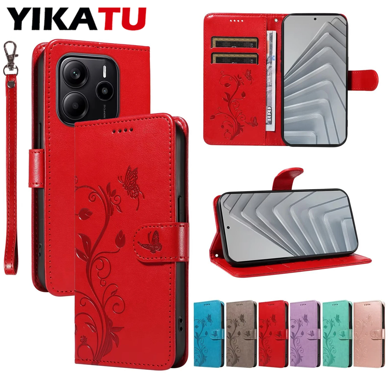 Sleek Magnetic Flip Leather Wallet Case - Universal Smartphone Cover