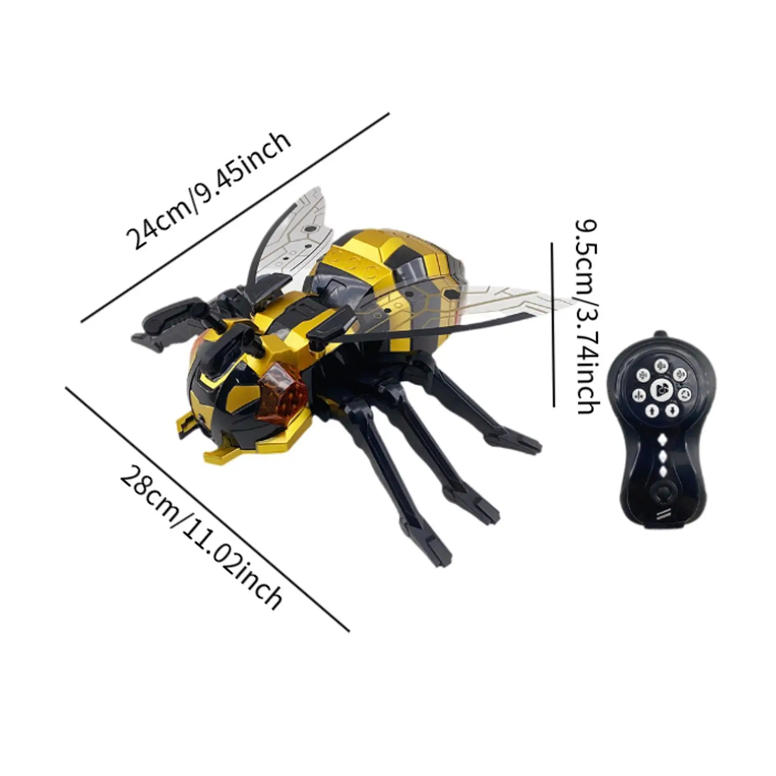 RC Animals Toy Bee Designed with Spray and Light Music for Kids Boys Girls