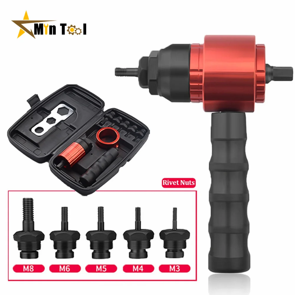 

Electric Rivet Gun Removable Electric M3~M8 Rivet Nut Tool Adapter Insert Nut Pull Riveting Tool Hand Tool