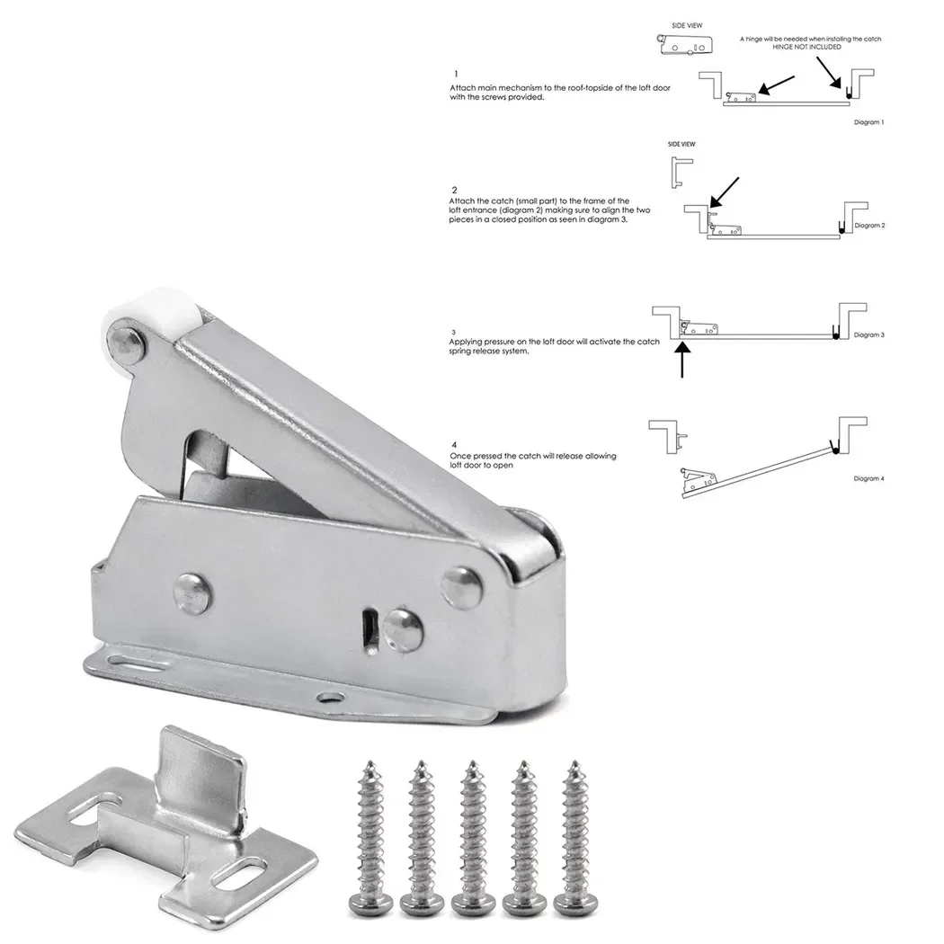 Loft Touch Catch Latch Door Attic Push To Open Auto Latch For Furniture Cupboard Cabinet Door Adjustable Close