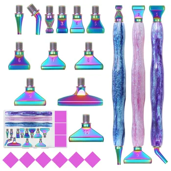 5D résine diamant peinture stylo fil métal remplacement stylo têtes pointe perceuse stylos avec colle argile bricolage Art artisanat diamant peinture 1