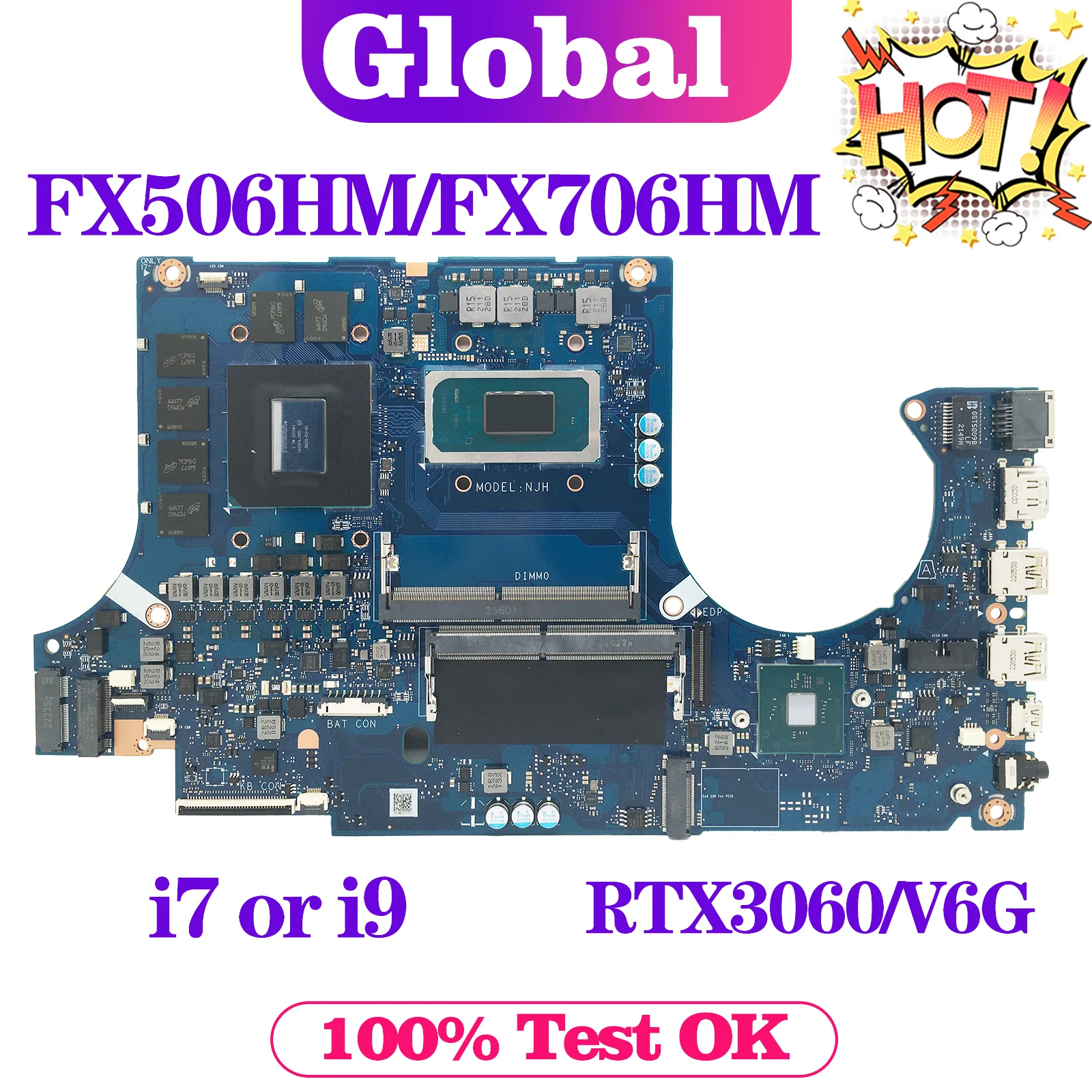 Scheda Madre Kefu Per Asus Tuf Gaming F15 F17 Fx506Hm Fx706Hm Tuf506Hm Tuf706Hm Scheda Madre Per Laptop I5 I7 I9 11Th Gen Rtx3060/V6G