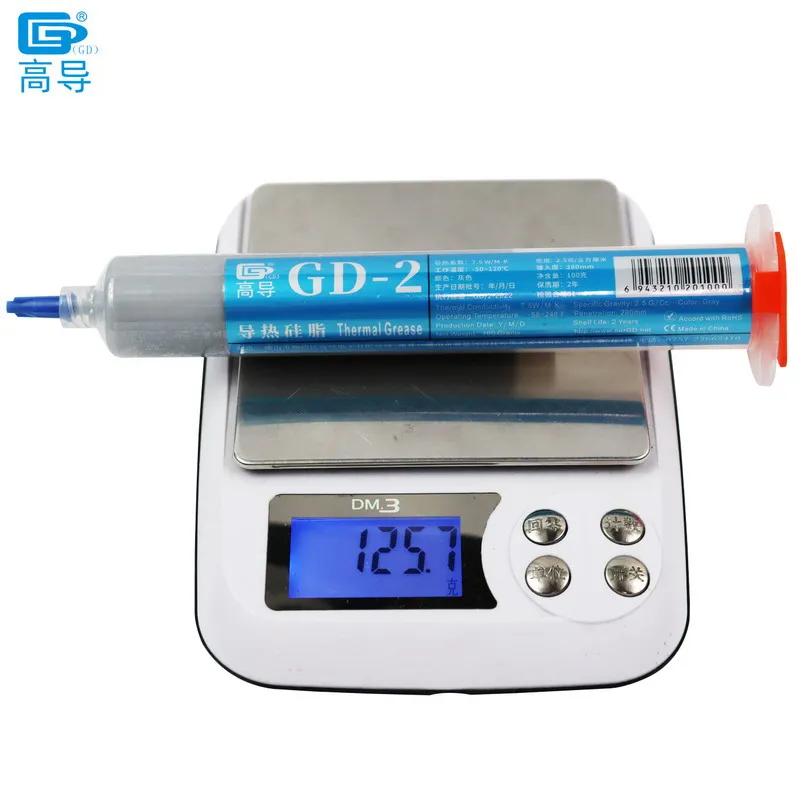Graxa Condutora Térmica para Cpu Gesso Cinza Composto de Dissipador de Calor para Gpu cn st ht Gd2 Peso Líquido 30g 100g 150g M-k 7.5g - Imagem 5