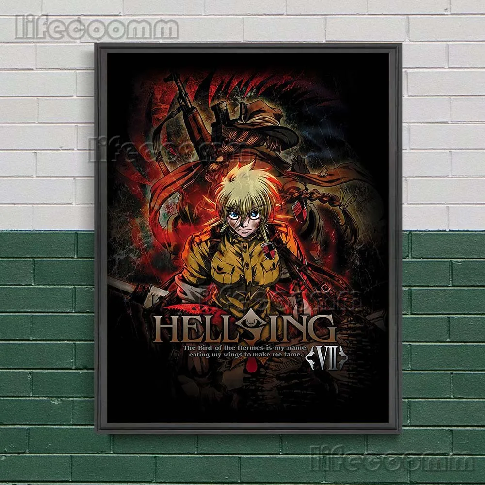 Japanese Classic Anime Hellsing 2001 Protagonist Pip Bernadotte Character  Poster Dormitory animation movie star poster restaurant decoration painting  canvas wall bar cafe classic art poster picture pr : : Home &  Kitchen