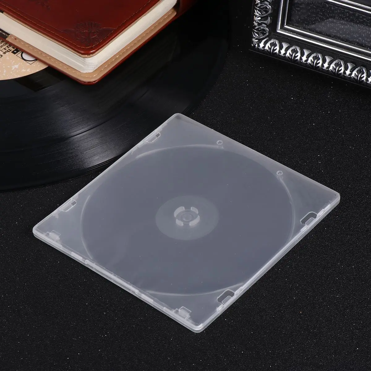 12ks průhledná plastový DVD pouzdro přenosné cédéčko úložný skříňka ultratenkých DVD CD-ROM pouzdro pro domácí kino
