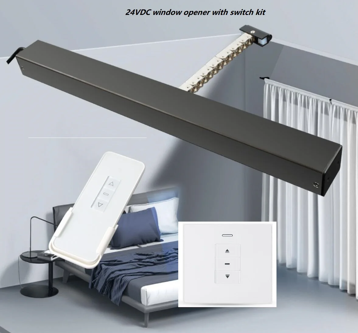 24VDC 200mm 300mm 400mm Remote control switch Chain Window Actuator motor Opener Automatic