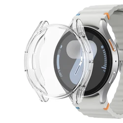 Premium TPU Screen Protector Case - Soft Protective Face Cover & Bumper for Galaxy Watch7 40mm (Clear)