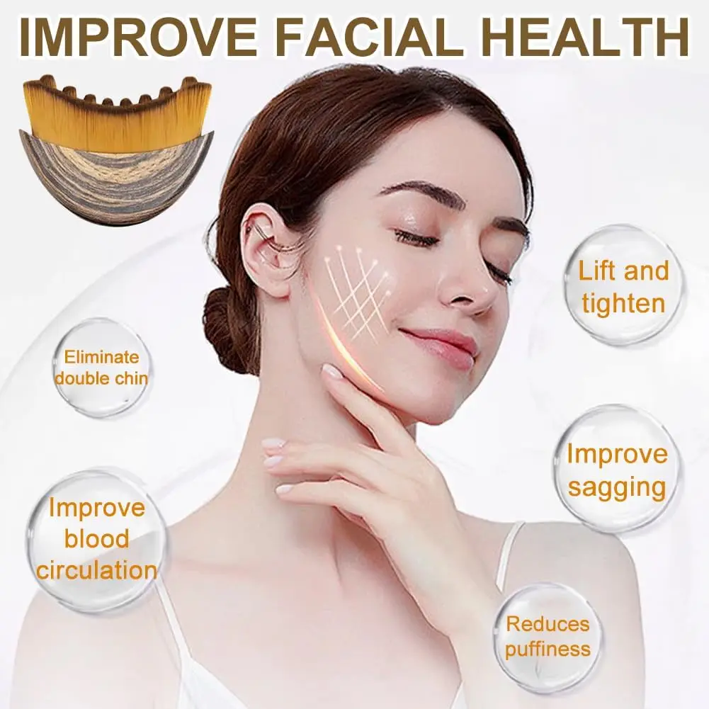 Lymphatic Face Massage Brush -Dry Brushing Contour Tool for Chin/Jawline Sculpting | Ergonomic Precision Grip for Fatigue Relief