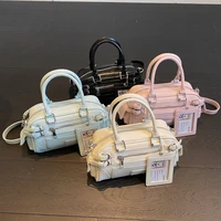 Design élégant brillant PU carré épaule et sacs à bandoulière solide fermeture éclair chaud à la mode Designer Style sacs à main pour les femmes 2025 nouveau 5