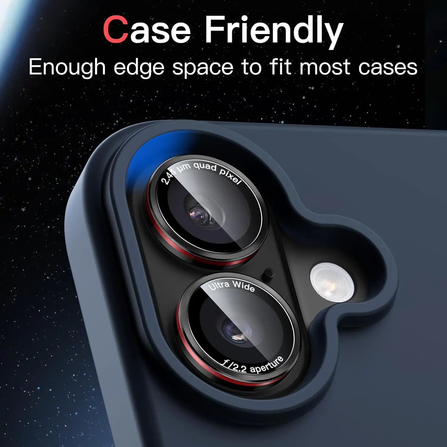 Premium Camera Lens Protector Cover - Enhanced Phone Protection in Black and Red Accessories