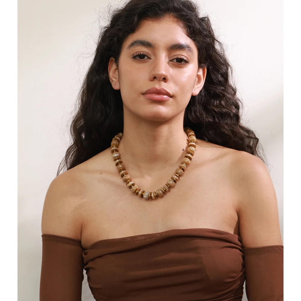 Yhpup Stainless Steel Fashion Necklace