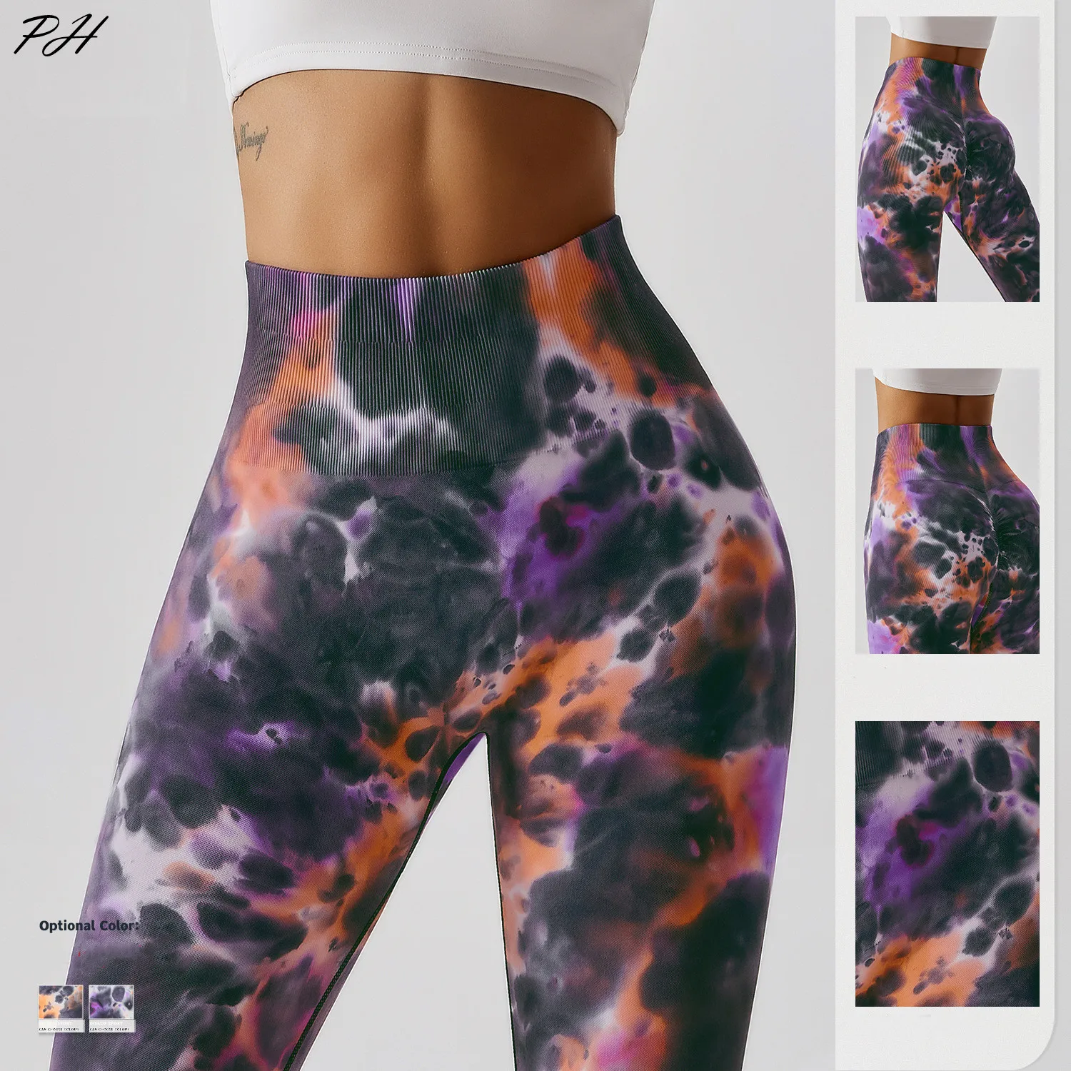 

Tie-dyed Seamless Yoga Leggings Women Gym Trousers Camo Activewear Stretchy High Waist Athletic Exercise Fitness Workout Pants