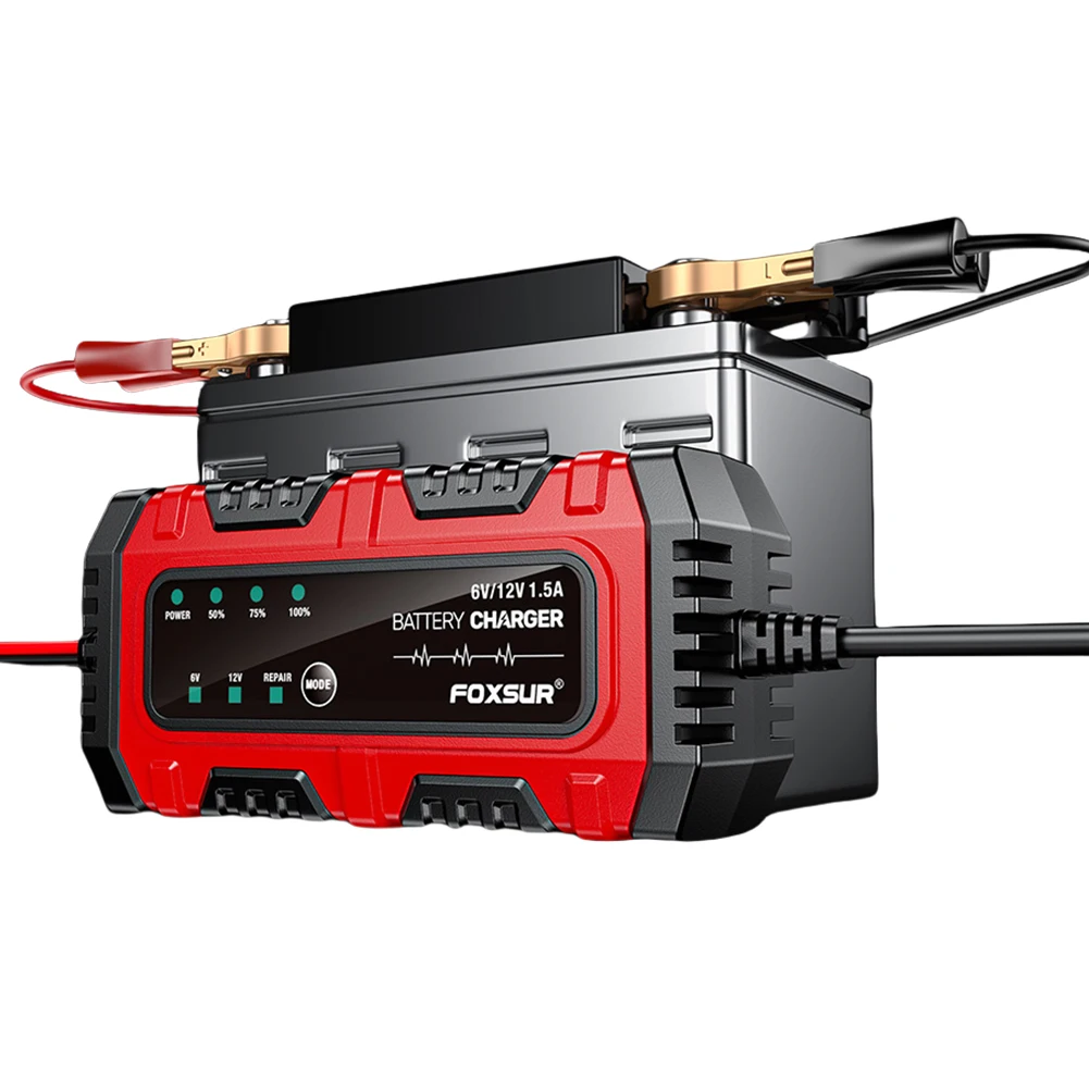 Chargeur de batterie de voiture intelligent 6V 12V 1,5 a, unité de charge de batterie de voiture et de moto pour Batteries au plomb AGM GEL - AliExpress