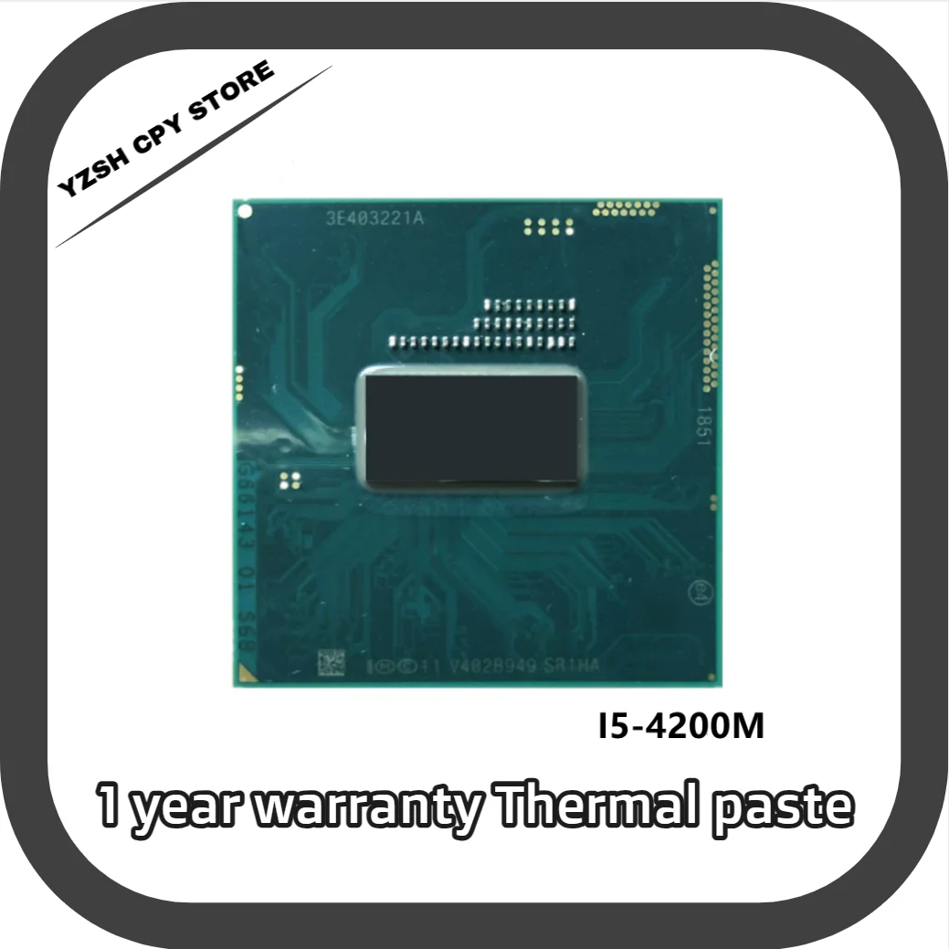 

Intel Core i5-4200M i5 4200M SR1HA 2.5 GHz Dual-Core Quad-Thread CPU Processor 3M 37W Socket G3 / rPGA946B